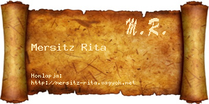 Mersitz Rita névjegykártya