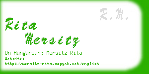 rita mersitz business card